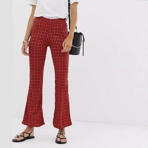Wednesday's Girl flared pants in check